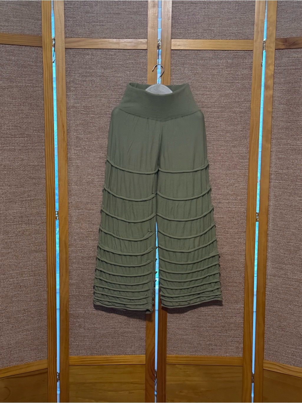 Pistachio Green Layered Wide-Leg Pants - As Seen In Wakanda Film